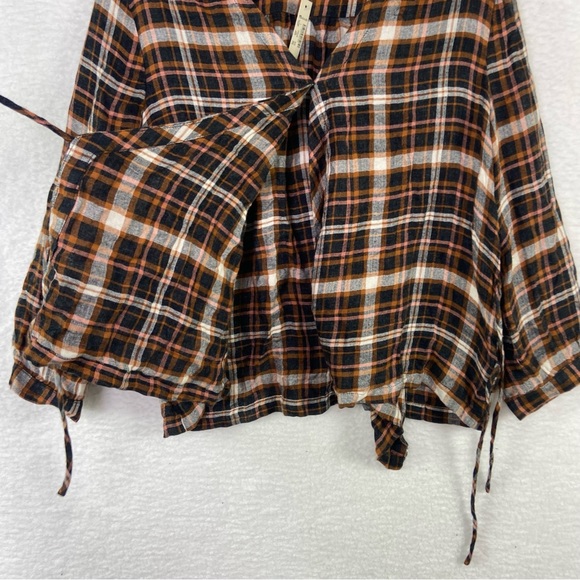 Madewell Plaid Gauze Double-Tie Wrap Top. NWT. Size large - Picture 7 of 16